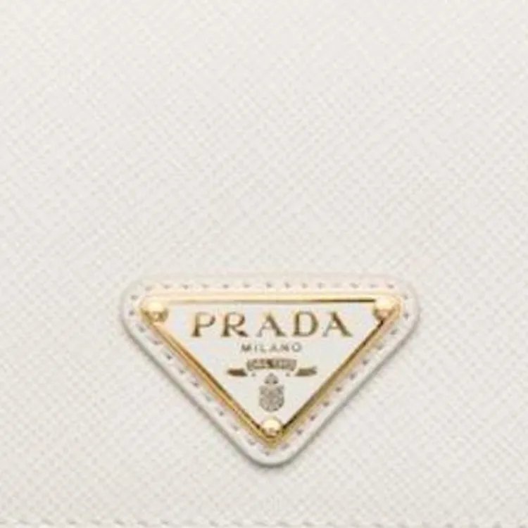 PRADA Saffiano Calfskin Wallet Women's White-4