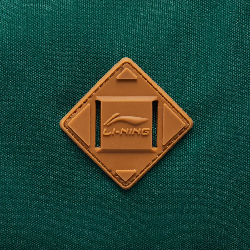 LiNing Sports Life Collection Polyester Backpack Unisex Tropical Green & Tea Brown-14