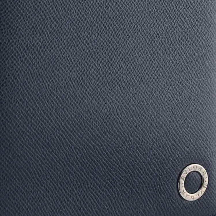BVLGARI Calfskin Wallet Men's Blue-3