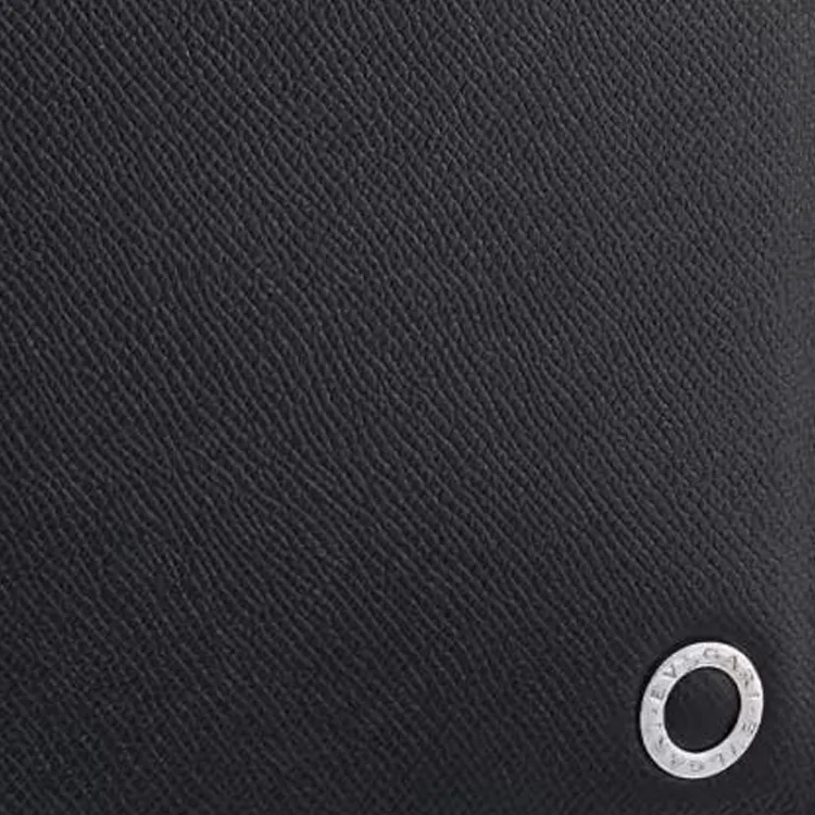 BVLGARI Calfskin Wallet Men's Black-3