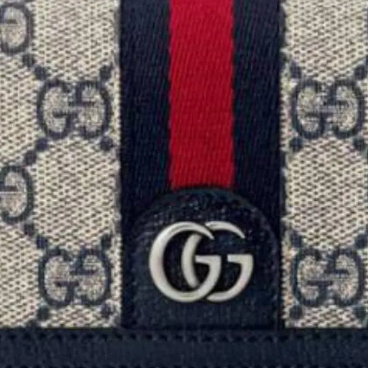 GUCCI Ophidia GG Supreme Canvas Wallet Unisex Beige & Blue-1