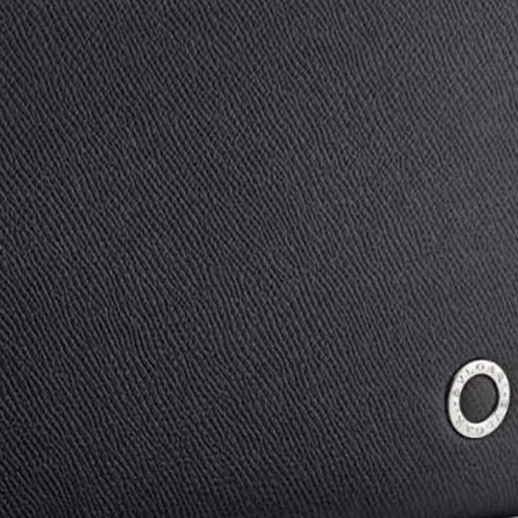BVLGARI Calfskin Wallet Tubas Men's Black-3