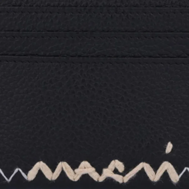 MARNI Design Card Holder Men's Black & White-3