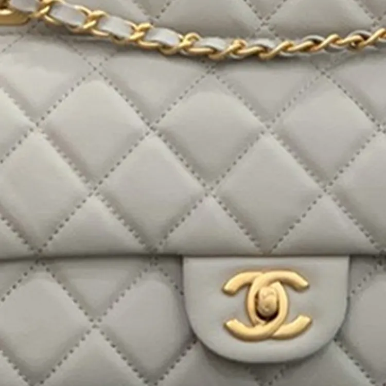 CHANEL Lambskin Flap Bag Hanger, Shoulder Bag, Crossbody Bag Trumpets Women's Gray-3