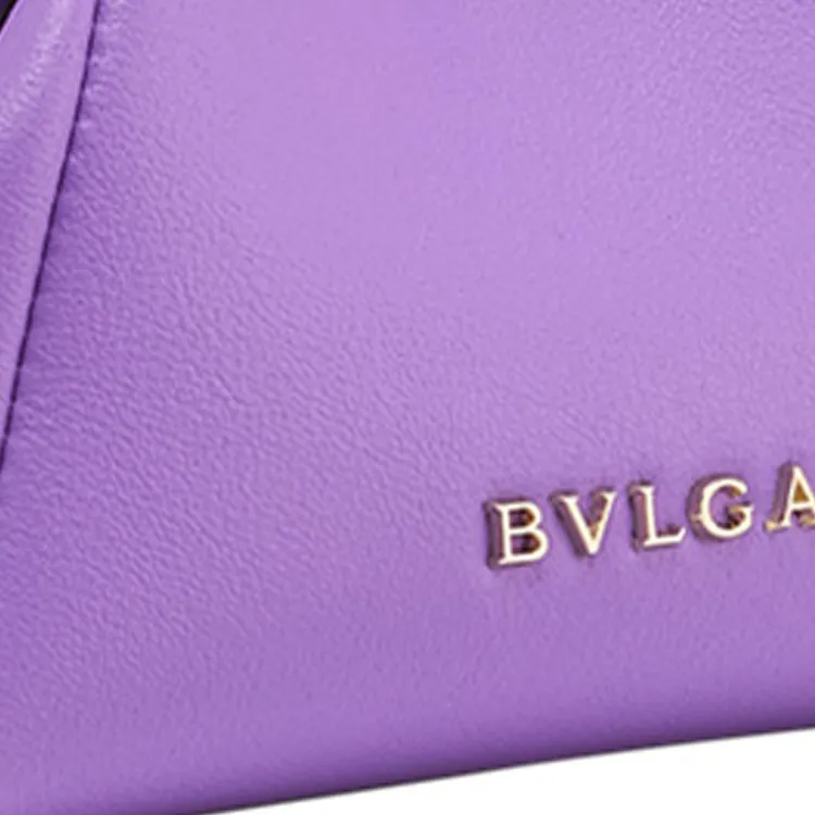 BVLGARI Serpentine Calfskin One Shoulder Crossbody Clutches Mini Women's Purple-4