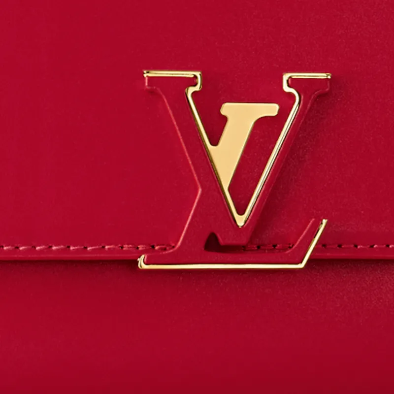 LOUIS VUITTON Capucines Calfskin Wallet Women's Lipstick Red-4