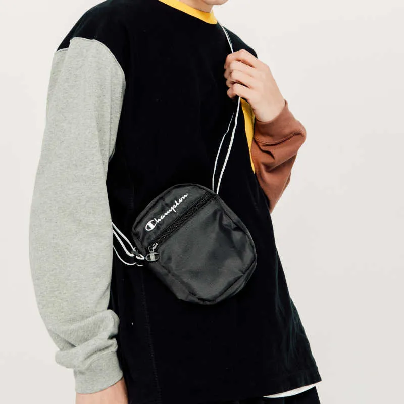 Champion Fabric Shoulder Bag, Crossbody Bag, Fanny Pack, Sling Bag Regular Unisex Black-4