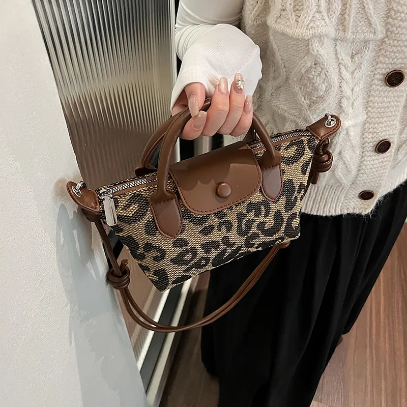 Morellybear PU Dumpling Bag Shoulder Bag Crossbody Bag Regular Women's Leopard Print/Houndstooth/Diamond Pattern-3