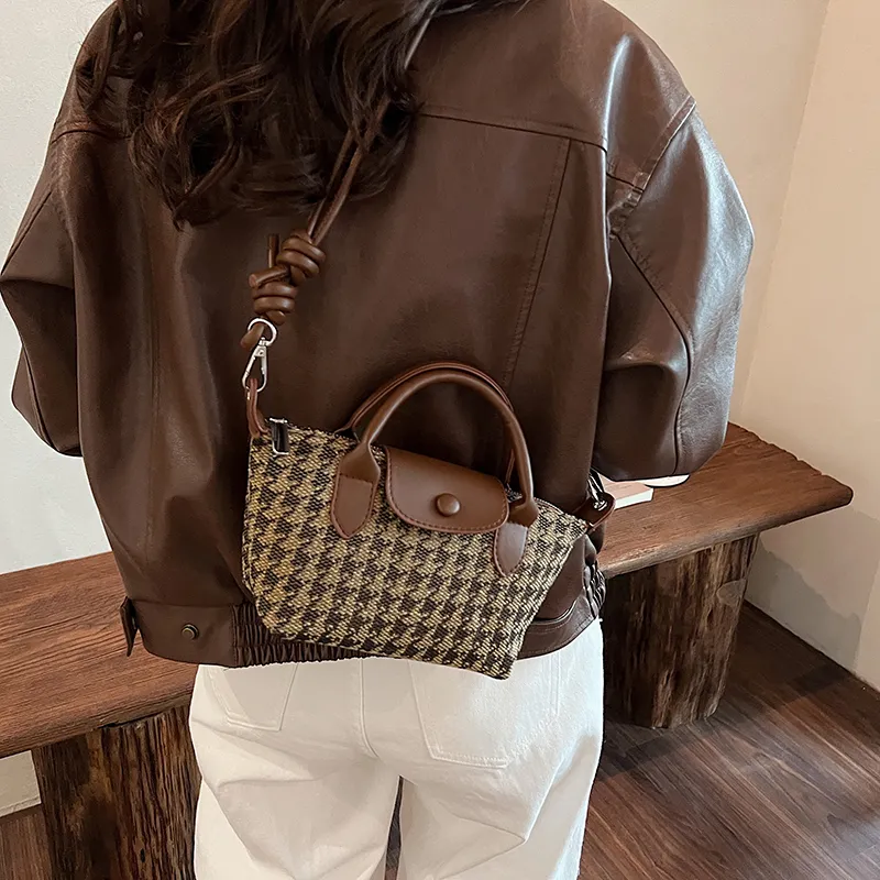 Morellybear PU Dumpling Bag Shoulder Bag Crossbody Bag Regular Women's Leopard Print/Houndstooth/Diamond Pattern-2