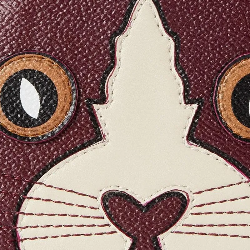 GUCCI Coated Canvas Coin Purse Women's Beige & Dark Brown-4