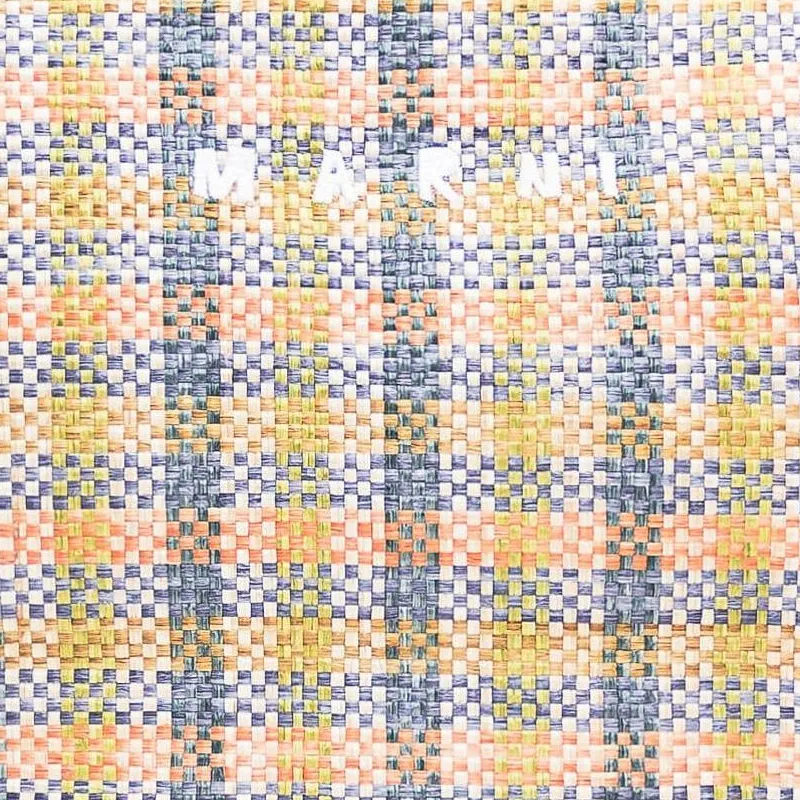MARNI Small Checked Basket Tote Bag-4