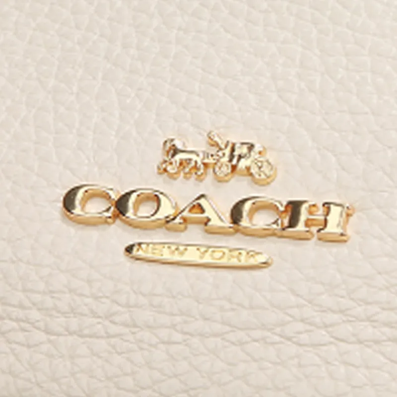 COACH Charlie Leather Backpack Medium Size Women's White-4