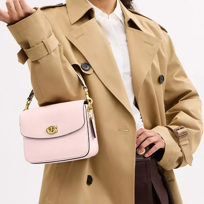 COACH Cassie Leather One Shoulder Handbag Small Size Women's Blush Pink-7
