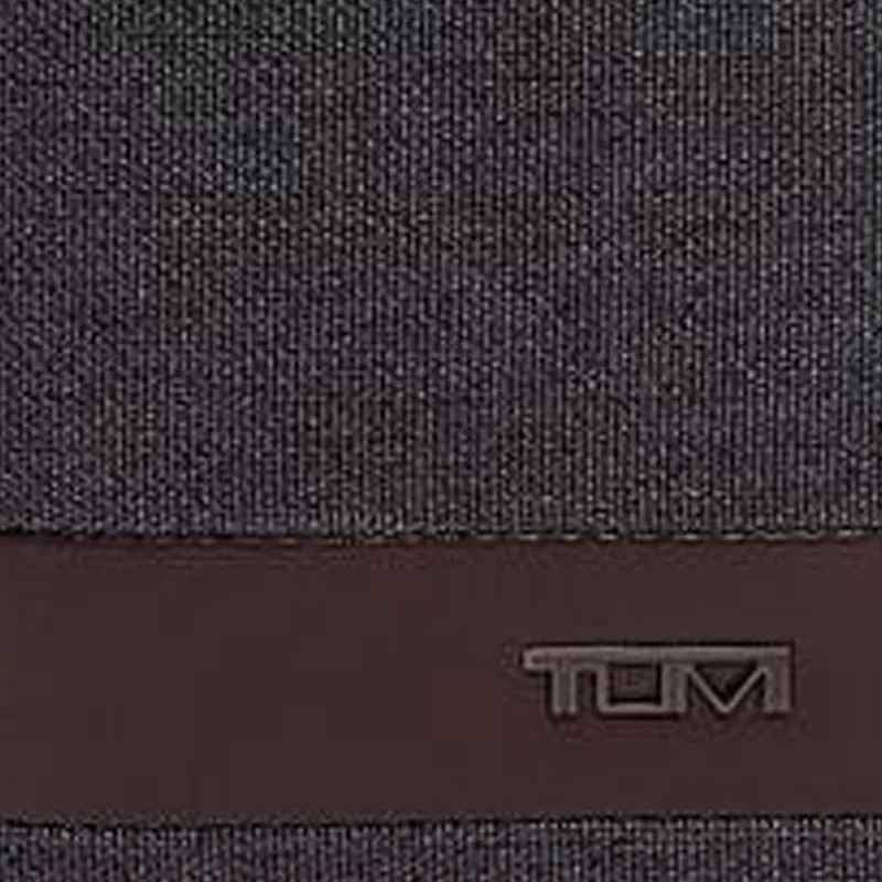 TUMI Fabric Cow Leather Patchwork Coin Purse Key Pouch Card Holder Men's Brown-4