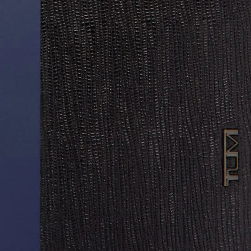 TUMI Leather Wallet Men's Black & Blue-3