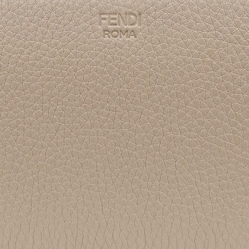 FENDI Peekaboo Leather Wallet Women's Beige-3