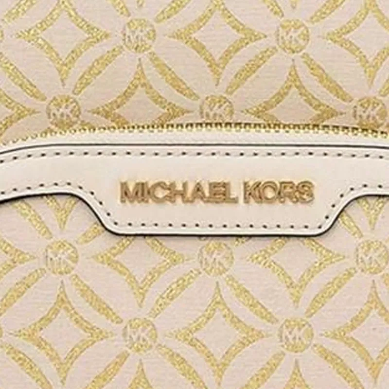 MICHAEL KORS Jaycee Jacquard Backpack Medium Size Women's Light Gold-3