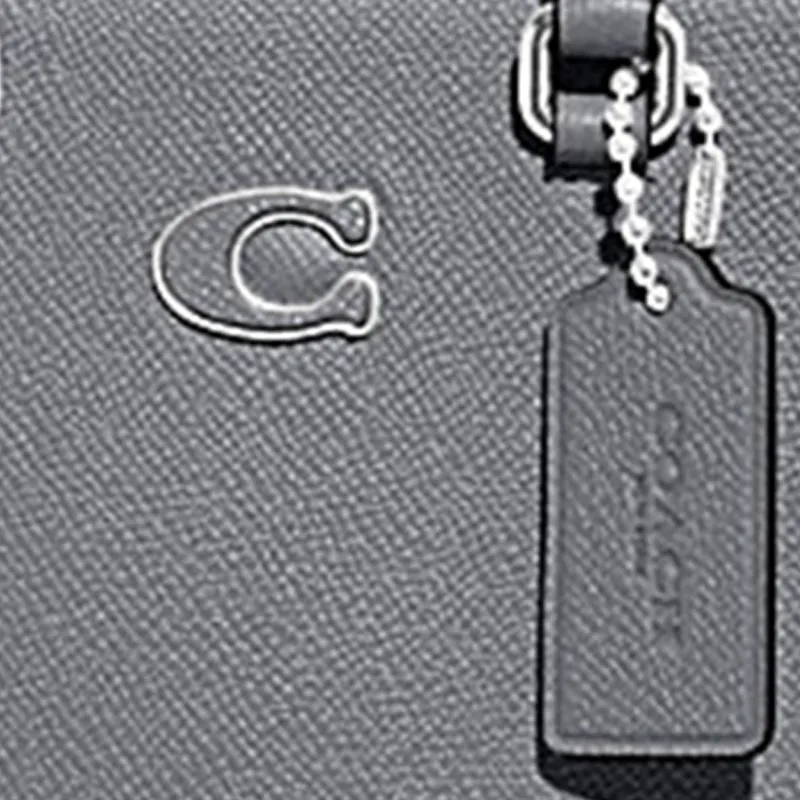 COACH Cow Leather Tote Bag, Shopping Bag, Handbag Trumpets Women's Gray-3