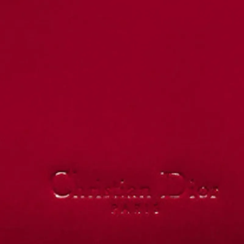 DIOR Lady Dior Calfskin Card Holder, Wallet Women's Cherry Red-3
