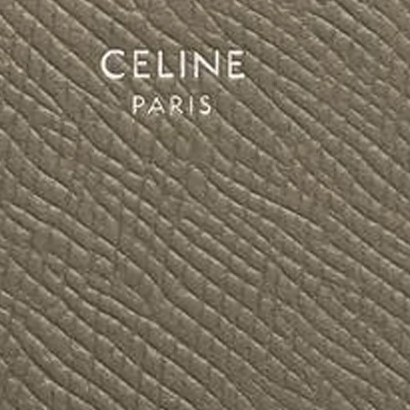 CELINE Grain Calfskin Card Holder Men's Olive Green-3