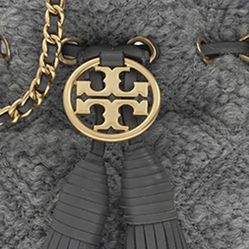 TORY BURCH Fleming Sheepskin Crossbody Bag, Shoulder Bag Women's Gray-3