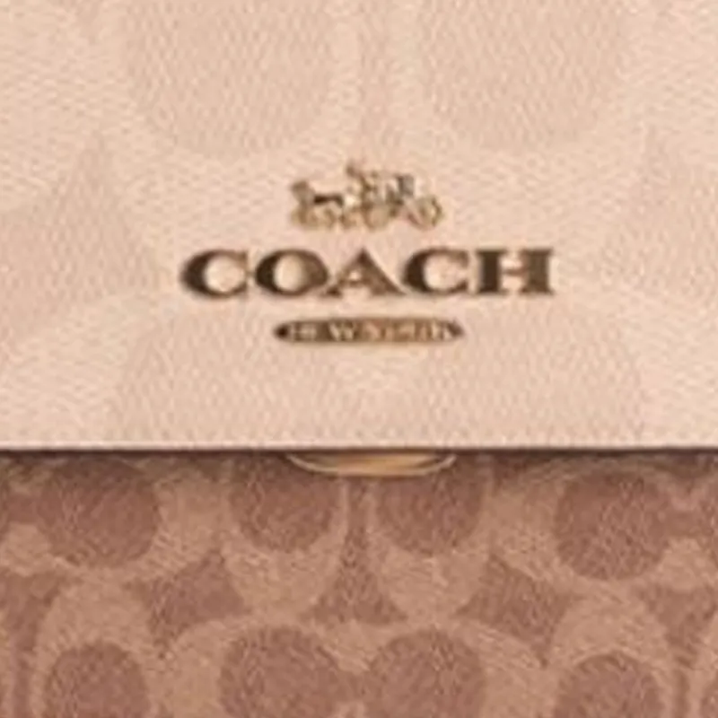 COACH Brynn Artificial Leather Shoulder Bag Medium Size Women's Sand Yellow & Brown Yellow-3