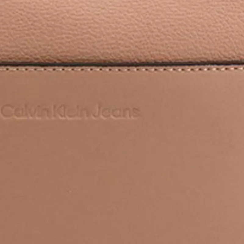 CALVIN KLEIN Polyurethane And Polyester Blend Shoulder Bag Crossbody Bag Women's Pink Brown-4