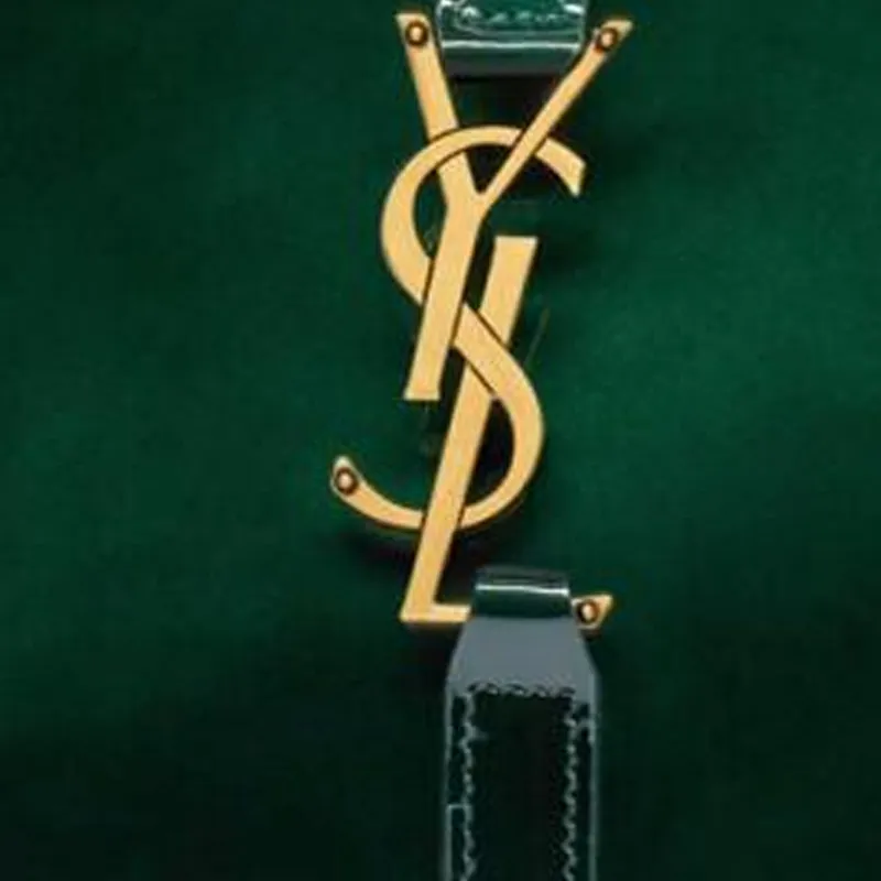 SAINT LAURENT LE5A7 Calfskin Shoulder Bag Women's Leaf Green-4