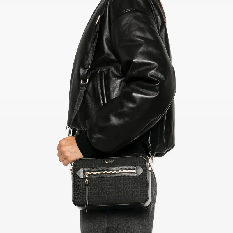 DKNY Calfskin Shoulder Bag Crossbody Bag Women's Black-4