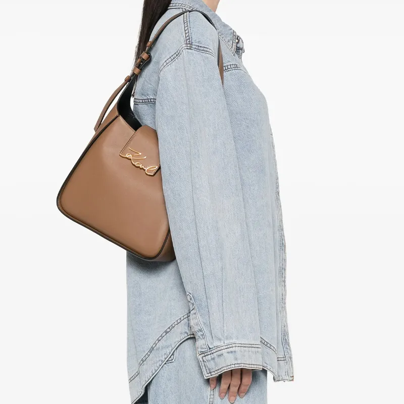 KARL LAGERFELD K/SIGNATURE Polyester Handbag, Shoulder Bag Women's Camel Brown-4