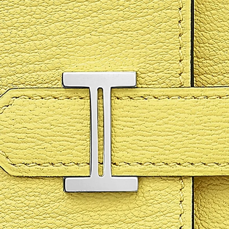 HERMES Bearn Mysore Goat Skin Key Pouch Unisex 0Y Limoncello Lemon Yellow-2