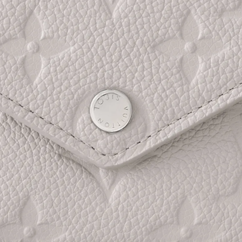 LOUIS VUITTON Victorine Cow Leather Wallet Women's Gray-5