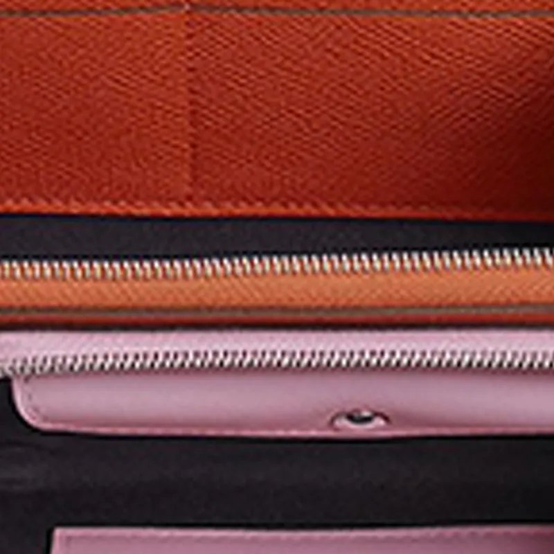 HERMES Epsom Calfskin With Swift Calfskin Wallet Women's Red Clay/Brocade Pumpkin Purple/Copper Red/Waterman Blue-3