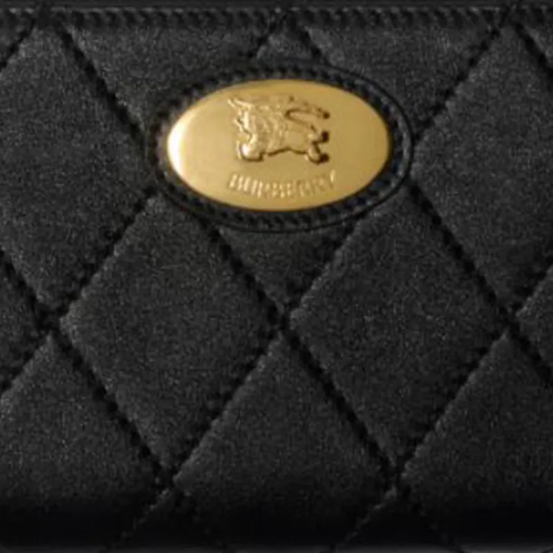 Burberry Calfskin Wallet Women's Black-2