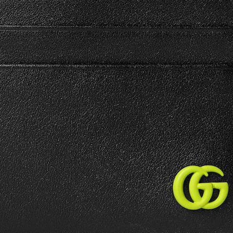 GUCCI GG Marmont Leather Card Holder Unisex Black-4
