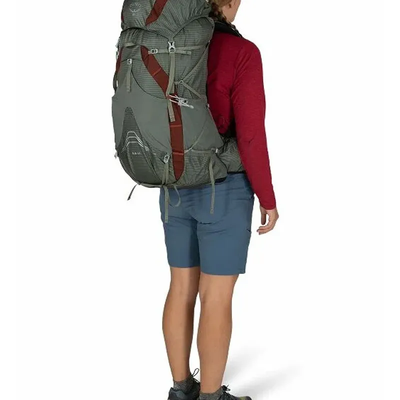 OSPREY Nylon Outdoor Hiking Bag Backpacks Regular Women's Gray & Burgundy-2