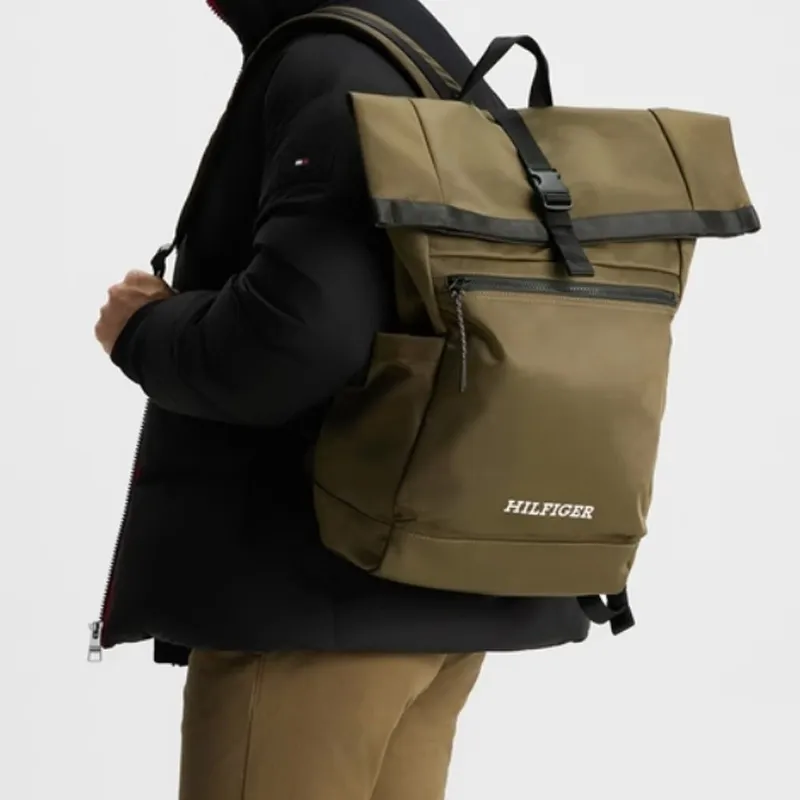 Tommy Hilfiger Polyester Backpack Medium Size Men's Army Green-2