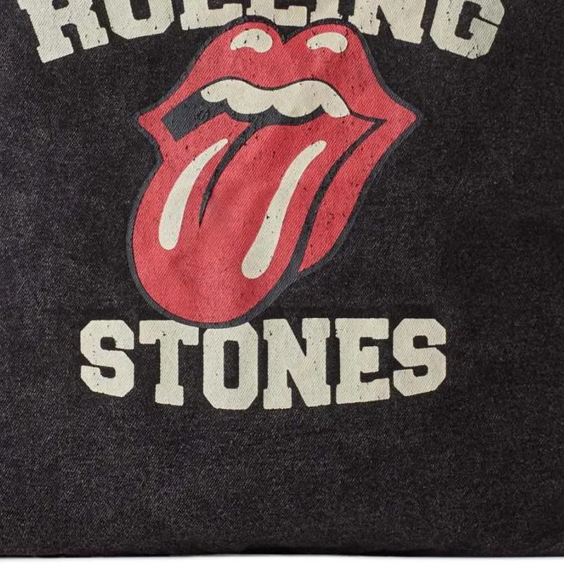 ZARA Rolling Stone Collaboration Cotton Tote Bag Shopping Bag Shoulder Bags Kids' Black-4