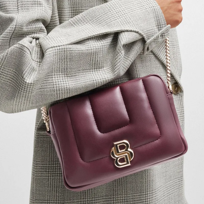HUGO BOSS Polyester Shoulder Bag Crossbody Bag Women's Deep Red-4
