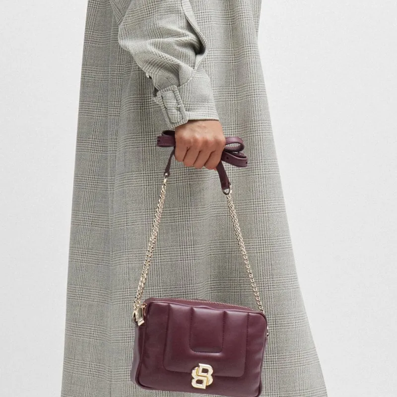 HUGO BOSS Polyester Shoulder Bag Crossbody Bag Women's Deep Red-3