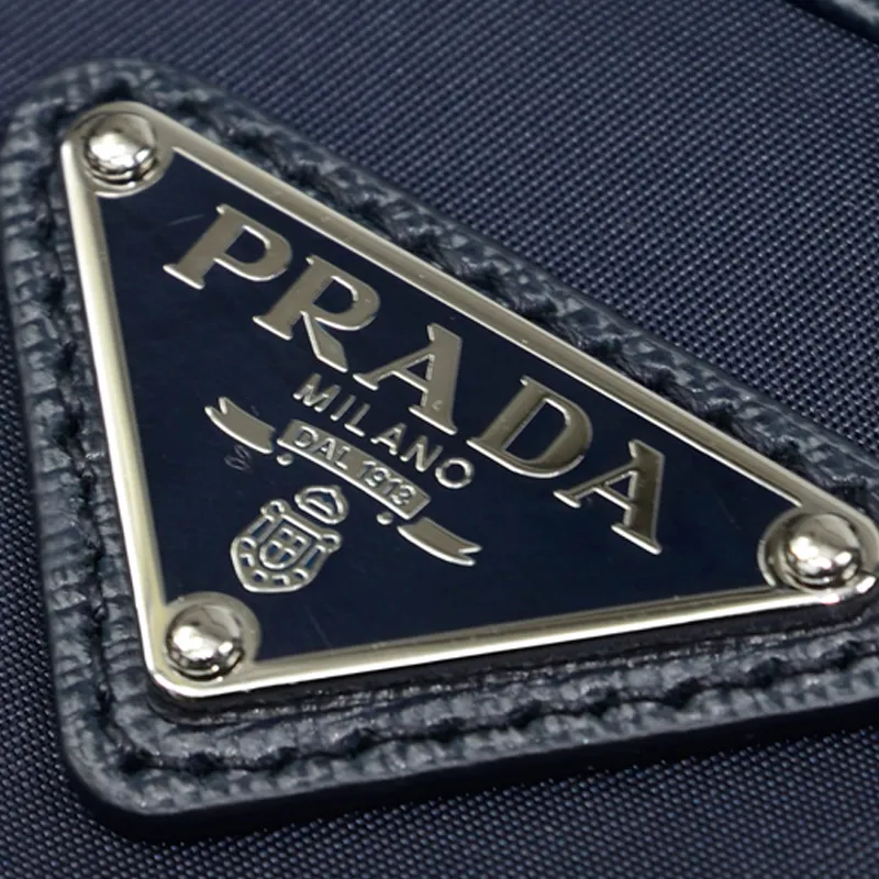 PRADA Nylon Shoulder Bag Crossbody Bag Men's Navy Blue-4
