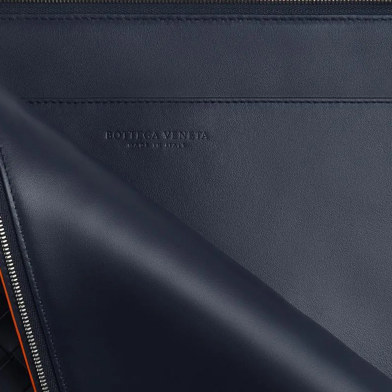 Bottega Veneta Calfskin Clutch Men's Space Color With Wood Melon-4