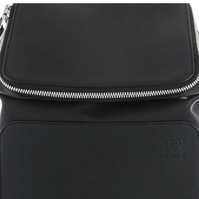 LOEWE Goya Soft Grained Calfskin Backpack Small Size Women's Black/Pecan Color-3