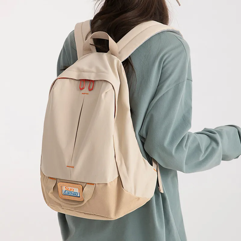 SUN ERATH&U Canvas Backpack Unisex Ecru/Black/Sage Green-1
