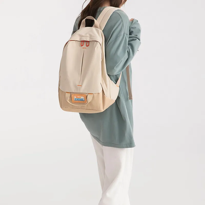 SUN ERATH&U Canvas Backpack Unisex Ecru/Black/Sage Green-3