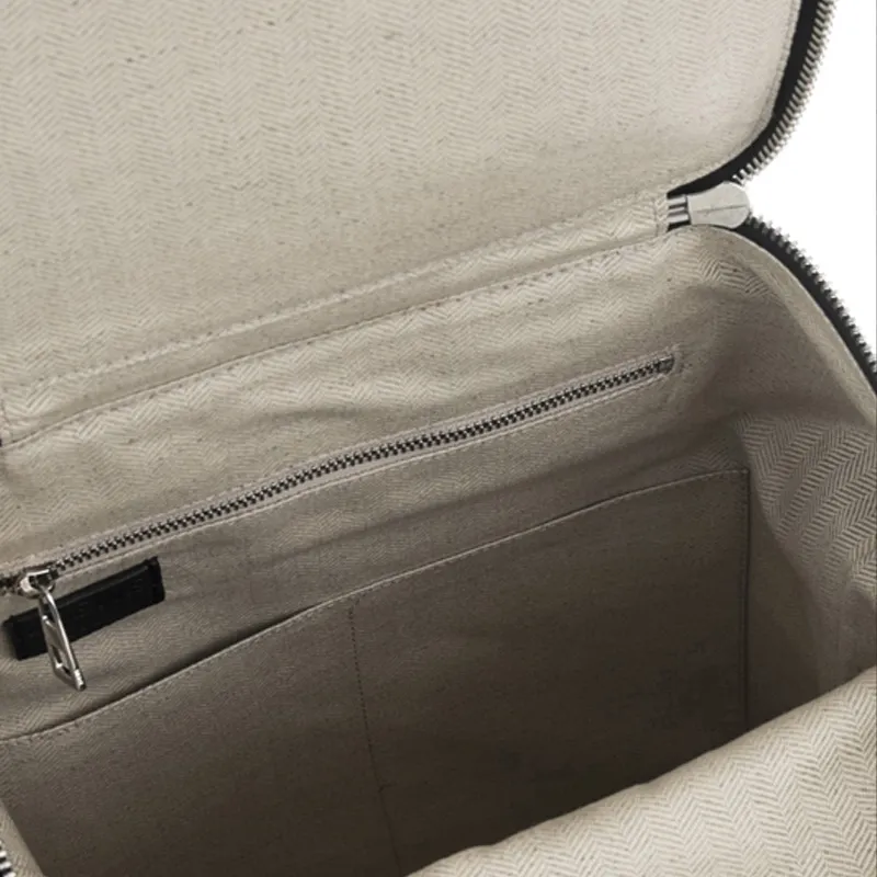 LOEWE Goya Soft Grained Calfskin Backpack Small Size Women's Black/Pecan Color-4