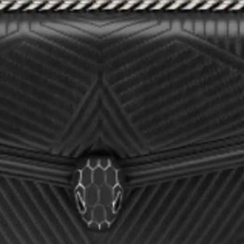 BVLGARI Serpenti Diamond Blast Quilting Lambskin Crossbody Bags Shoulder Bags Small Size Women's Black-4