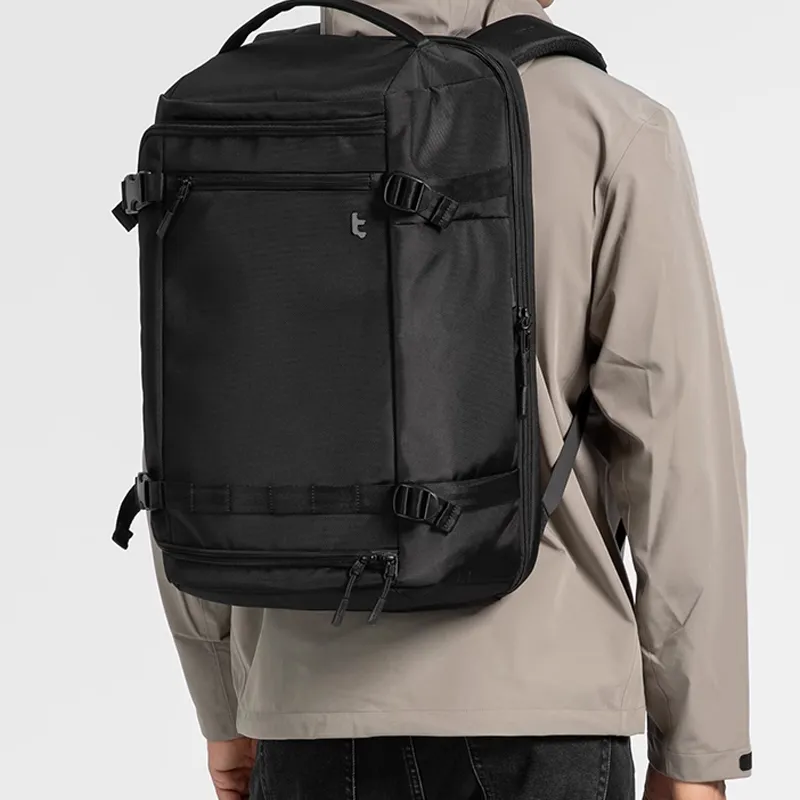 Tomtoc Nylon Fabric Backpack Tubas Unisex Black-4