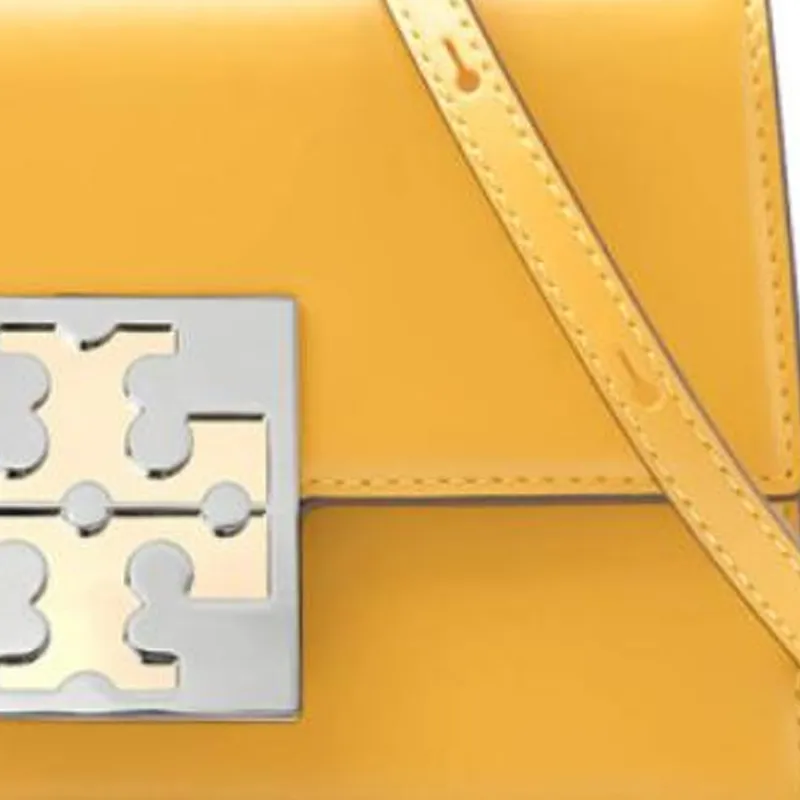 TORY BURCH BON BON Leather Shoulder Bag Crossbody Bag Handbag Mini Women's Yellow-4