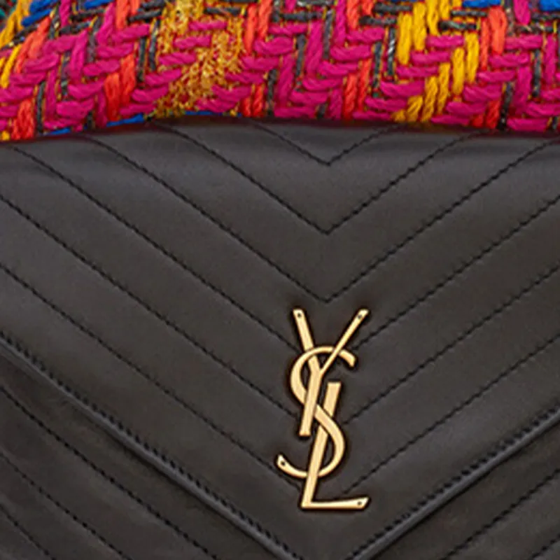 SAINT LAURENT Lambskin Backpack Women's Mixed Color/Black Red-3